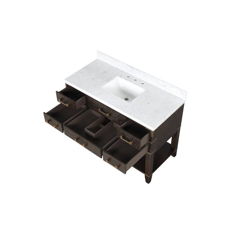 Lexora Norwalk Bath Vanity and Carrara Marble Top