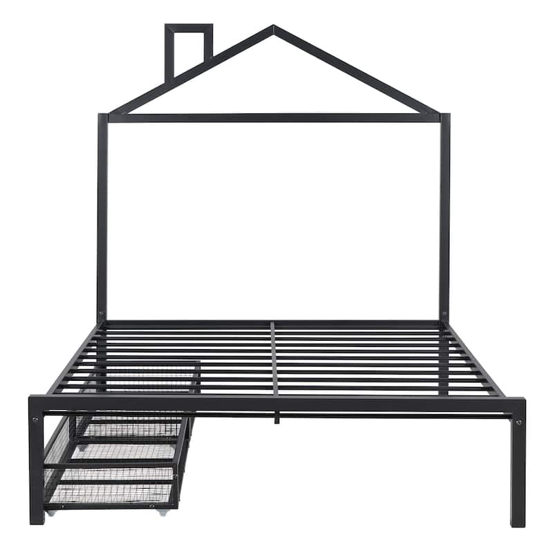 Metal Platform Bed with two drawers