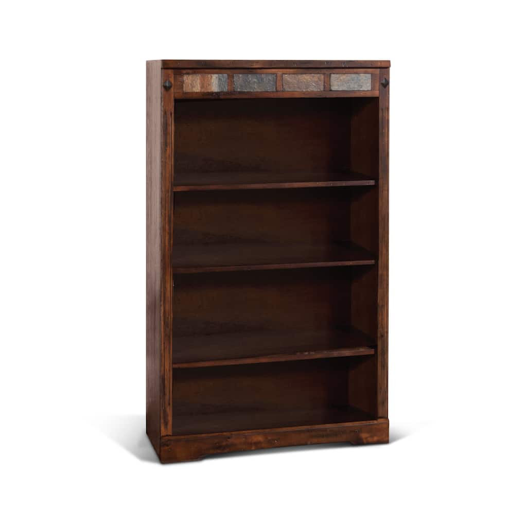 Sunny Designs Traditional Wood Bookcase with Natural Slate