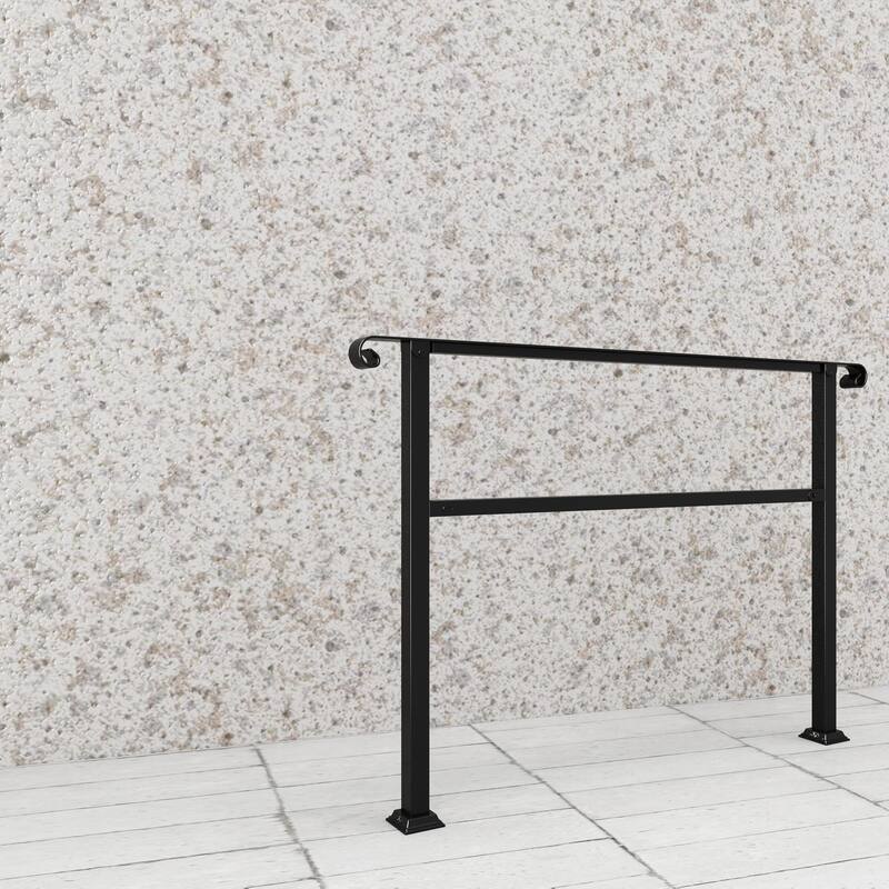 Sturdy Wrought Iron Handrail Ideal for Gardens, Porches, and Home Use
