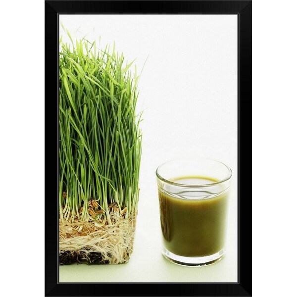 "Shot of wheat grass" Black Framed Print