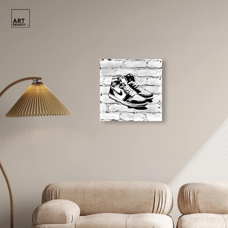 Brick City Jordans Canvas by Art Remedy, Gallery Wrapped