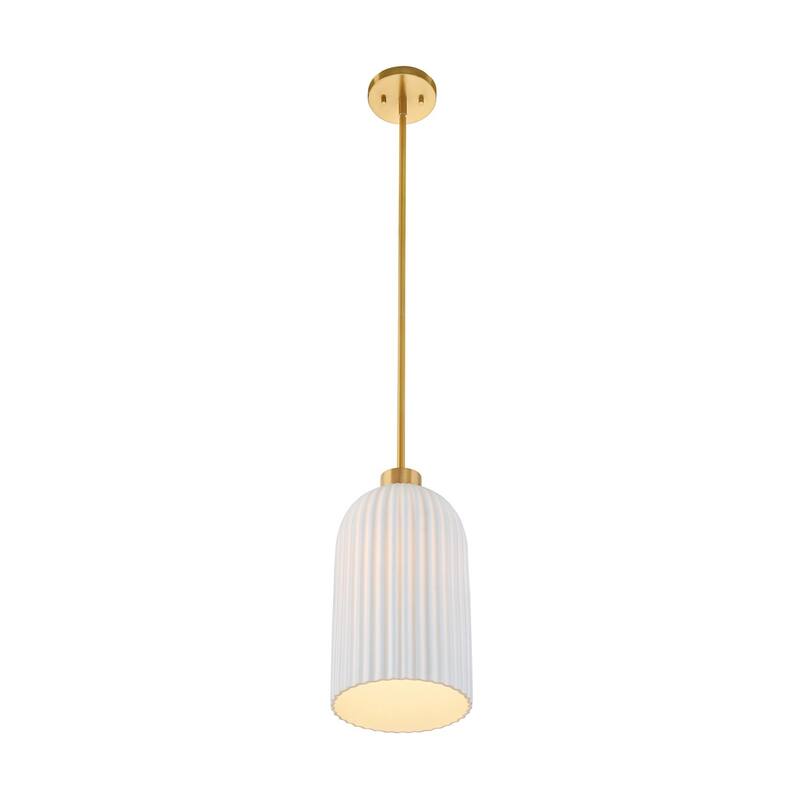 Isla Blanca 1-Light Pendant in Warm Brass by Breegan Jane