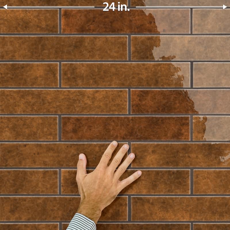 Merola Tile Menorca Rust 2-1/2" x 12-7/8" Ceramic Wall Tile