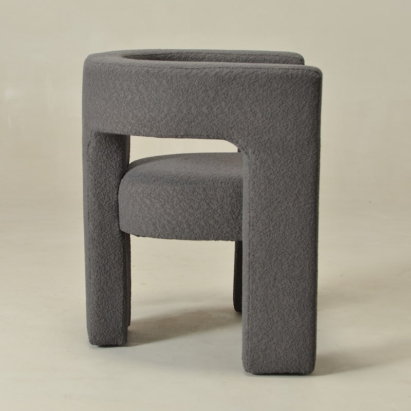 KINWELL 28" Wide Boucle Upholstered Square Armchair