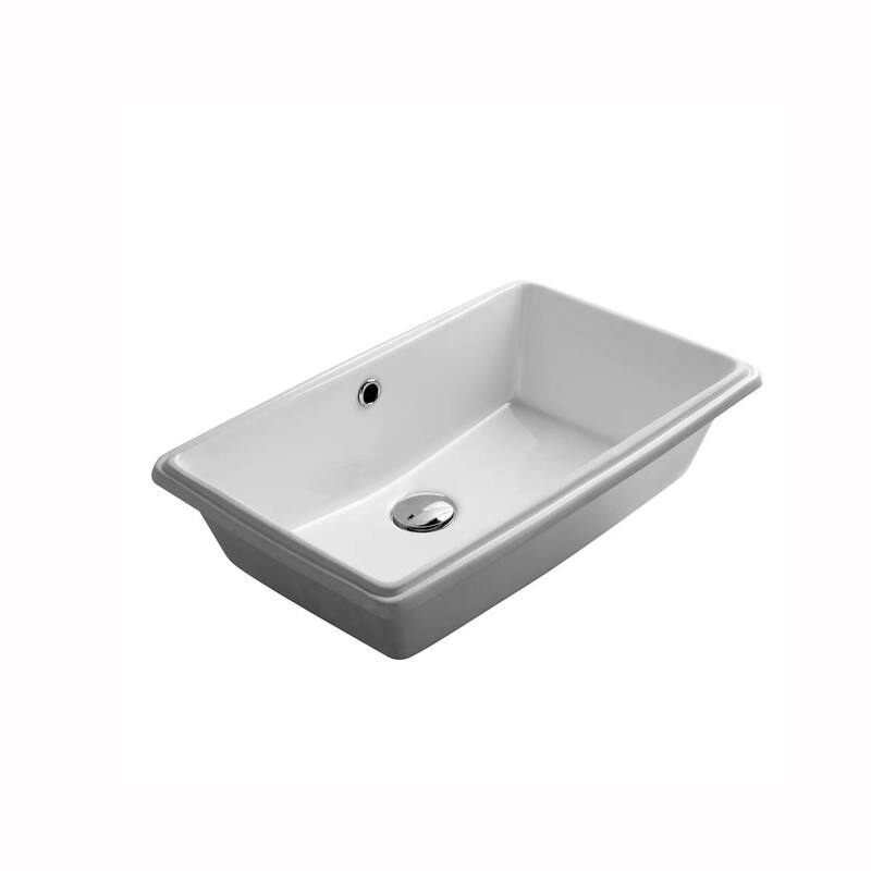 WS Bath Collections City 21-3/10" Undermounted Bathroom Sink with - Ceramic White