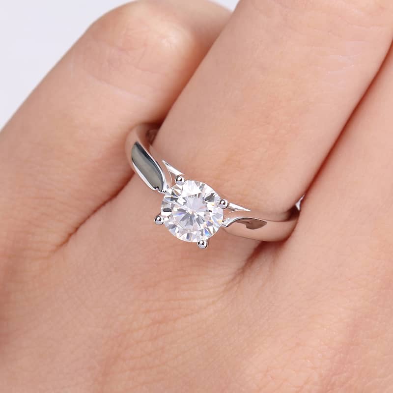 Miadora 1ct TGW Moissanite Solitaire Sterling Silver Engagement Ring
