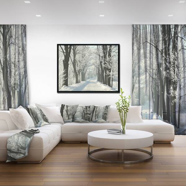 Shop Designart Country Road Between Foggy Trees Large Forest