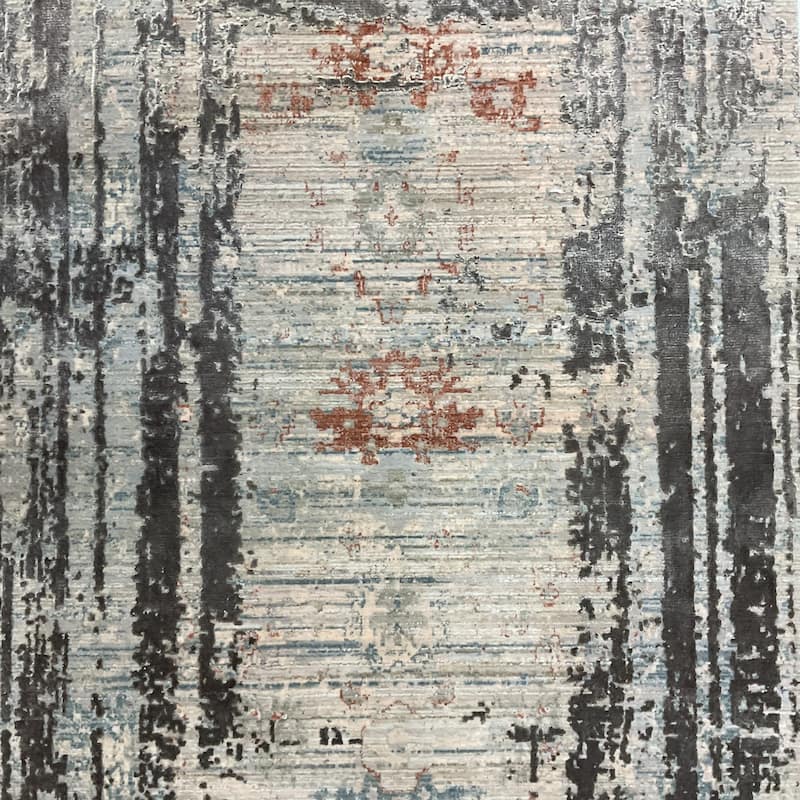 HERAT ORIENTAL Turkish Modern Erased Design Wool & Silk Rug - 2' x 2'11"