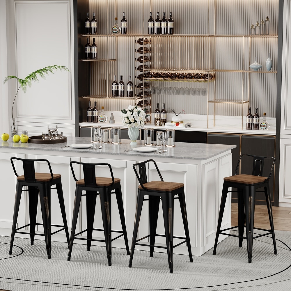 Black bar stools no back on sale