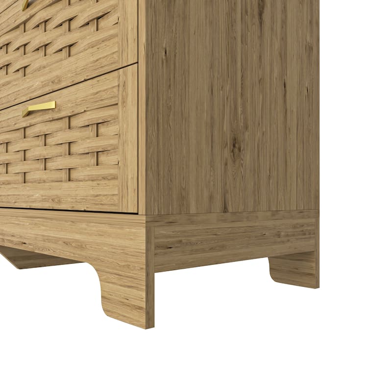 Wood 6 Drawer Dresser for Bedroom, Large Double Dresser with Wide Drawers,Modern Chest of Drawers,Storage Organizer Dresser