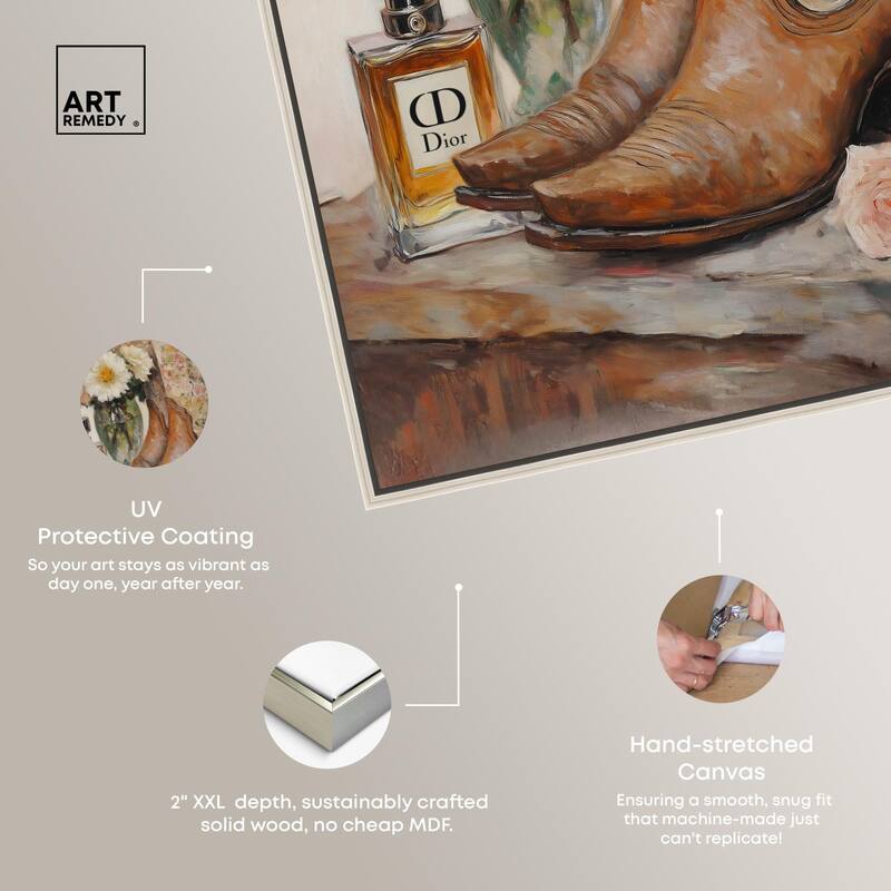 Delicate Floral Boots Canvas by Art Remedy