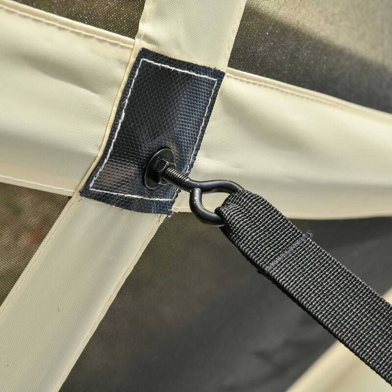 Outsunny 7'x7' Pop Up Camping Canopy Tent with Ventilating Mesh Screen, Portable Carry Bag for Outdoor Party