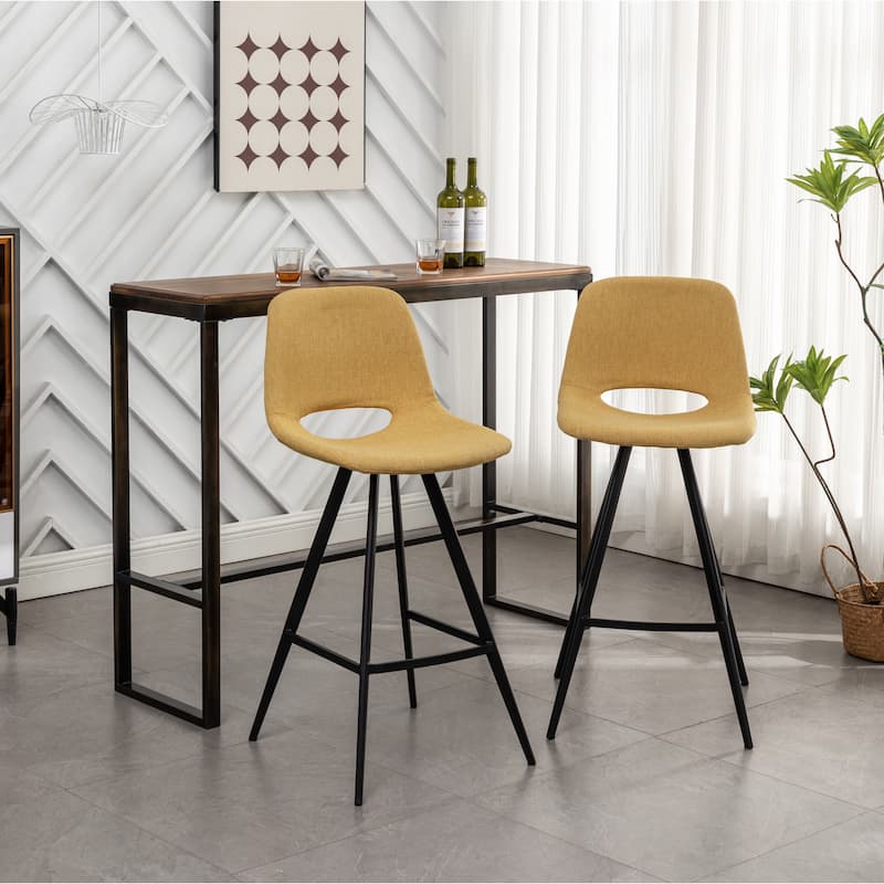 Kitchen 28.25" Counter Height Stools, Set Of 2 - Yellow
