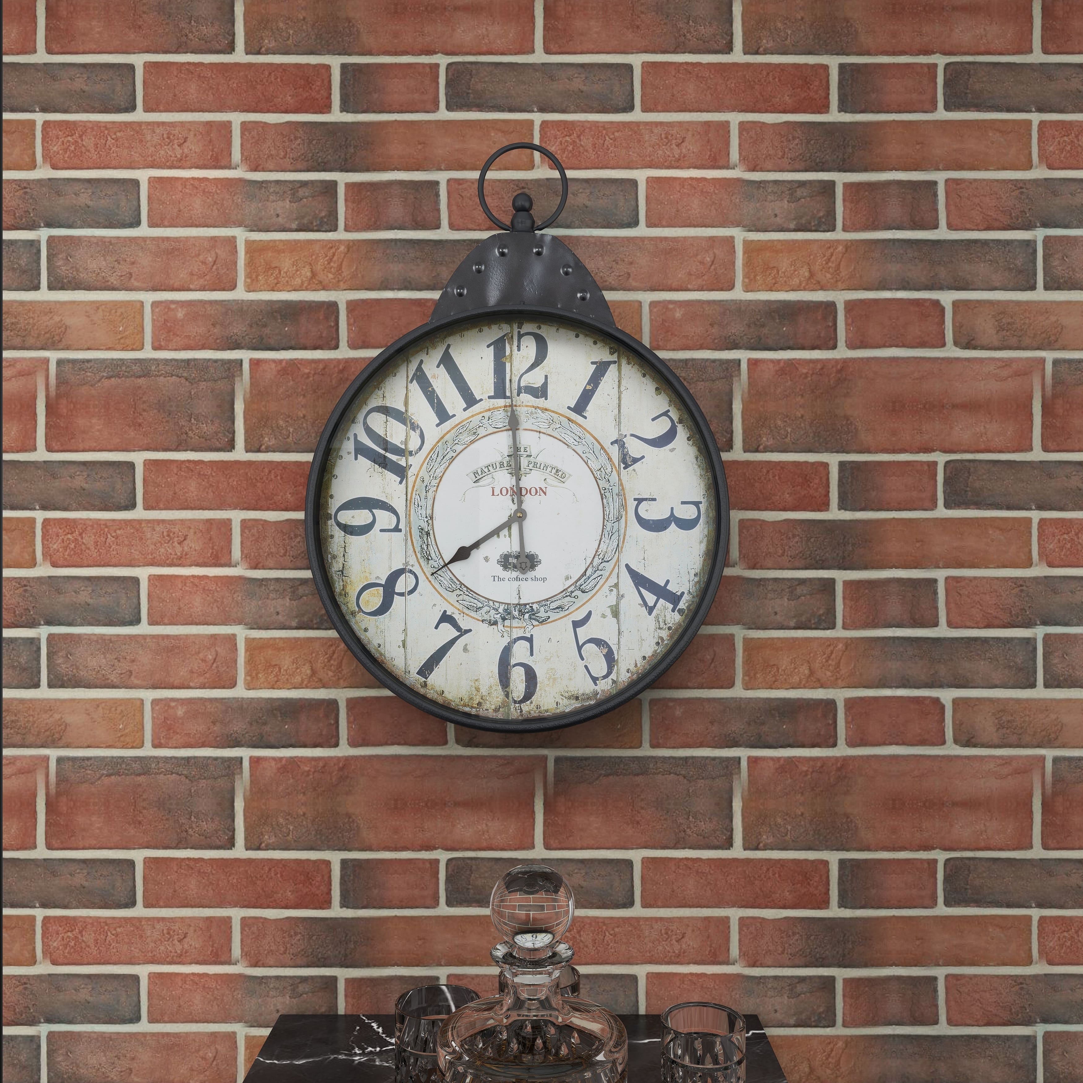 Big Large Indoor Outdoor Vintage Aged Shabby Chic Wall Clock Pocket Watch Style Big Large Indoor Outdoor Vintage Aged Shabby Chic Wall Clock Pocket Watch Style