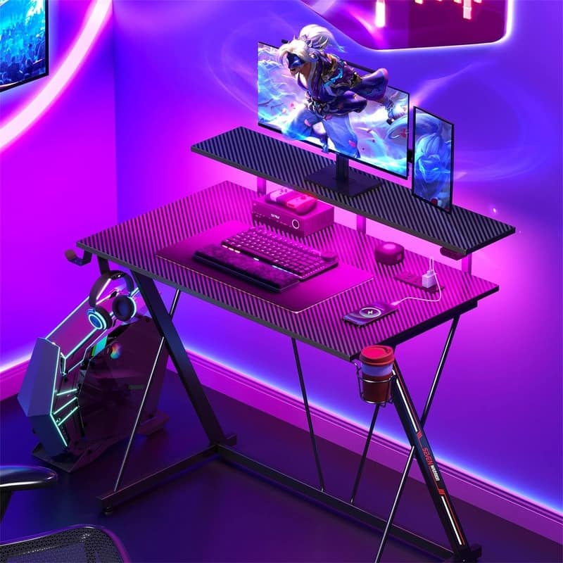 Gaming Desk with LED Lights