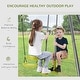 preview thumbnail 4 of 7, Metal Frame Swing Set Outdoor Swing Set, Swing Slide Playset - 100.78"L x 53.54"W x 70.86"H