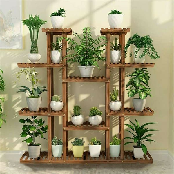 pot planter indoor Set of 4, Wall Mounted White Plastic Self Watering Planter Pots, Small Hanging Double Layer Wall Planter