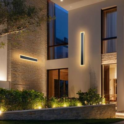LED Wall Light Outdoor Warm White 3000K Weatherproof Aluminum Alloy for Home Exterior - 23.6 x 3.1 x 2.0 in