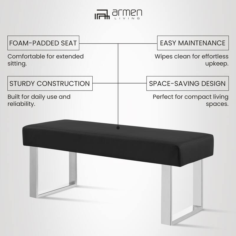 Strick & Bolton Natalia Faux Leather 48" Entryway Dining Bench