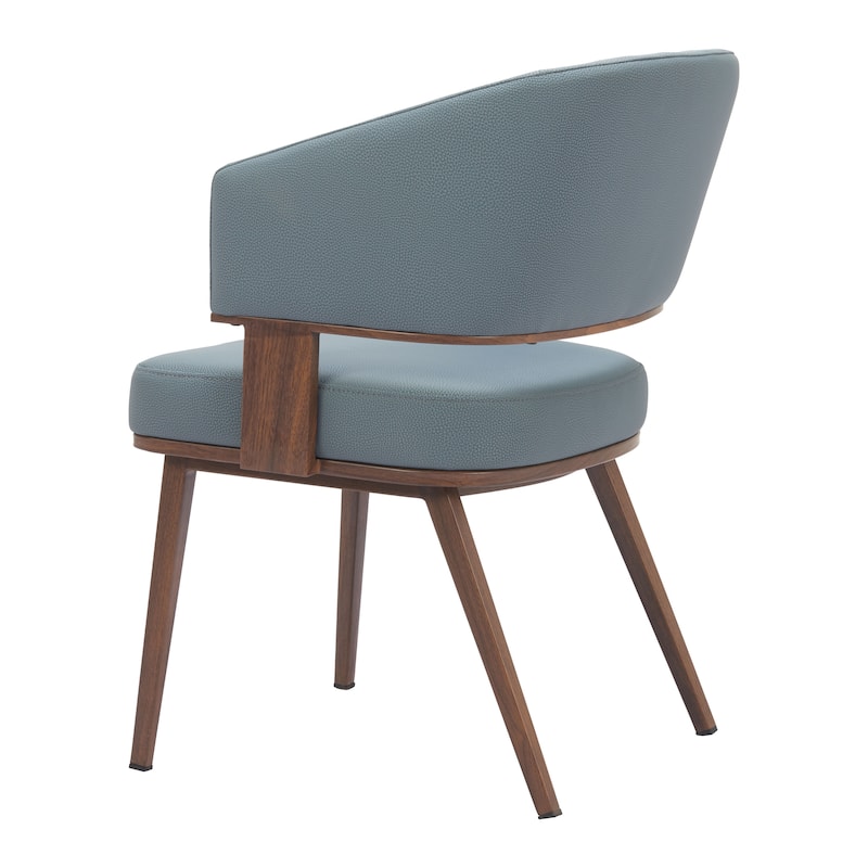 Poise Dining Chair Azure Gray & Walnut