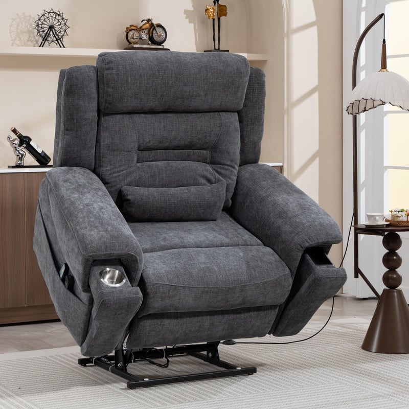 50-In Oversized Dual Motors Power Lift Recliner,Extra Wide Seat Lift Recliner with Heat/Massage,Wireless Charging
