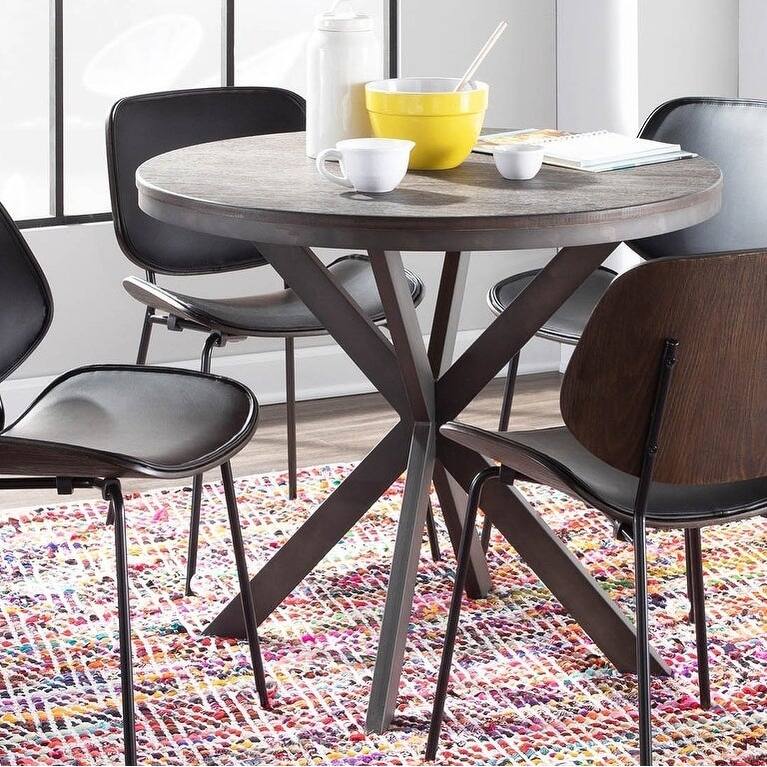 Carbon Loft Torkia Xpedestal Industrial Wood and Metal Table N/A Bed Bath & Beyond