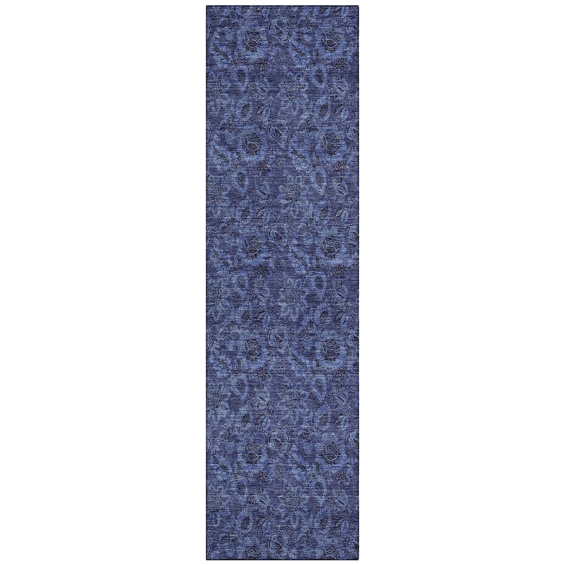 Machine Washable Indoor/ Outdoor Chantille Floral Rug