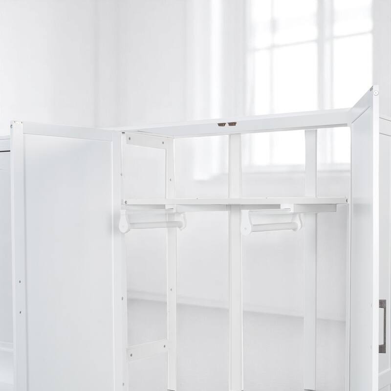 Queen Murphy Wall Bed with Side Folding, Closet Storage & Hydraulic Lift