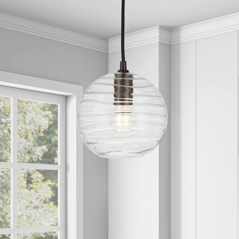 Wayve Glass & Metal Spherical Pendant