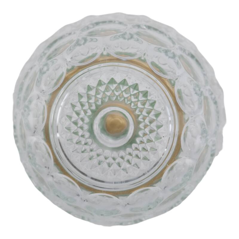 Glass Stone Jar with Fauna Lid Detailing and Textured Transparent Body