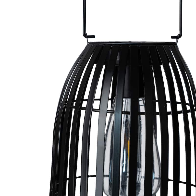 Glitzhome 9.75"H Metal Woven Solar Powered Outdoor Hanging Lantern
