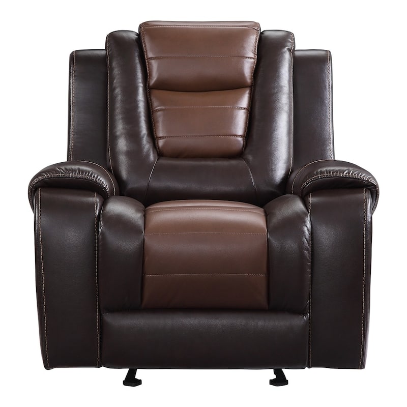 Grete Light Dark Brown Premium Faux Leather Glider Reclining Chair