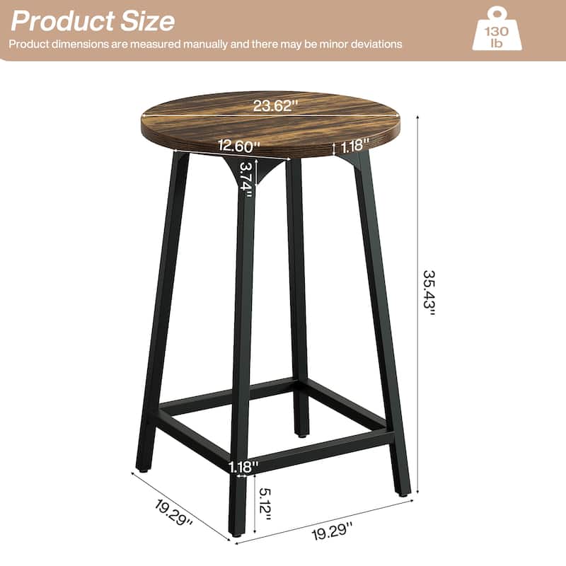35.4'' High Top Bar Table, Small Round Cocktail Counter Height Table
