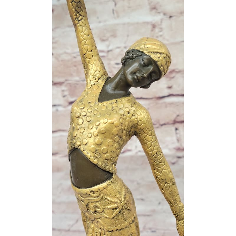 Bronze Sculpture D.H.Chiparus Art Deco Egyptian Dancer Statue Figurine Artwork