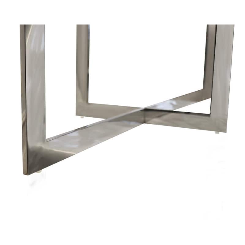 Pasargad Home Luxe Glass & Steel Console Table, Black - W47"xD16"xH32"