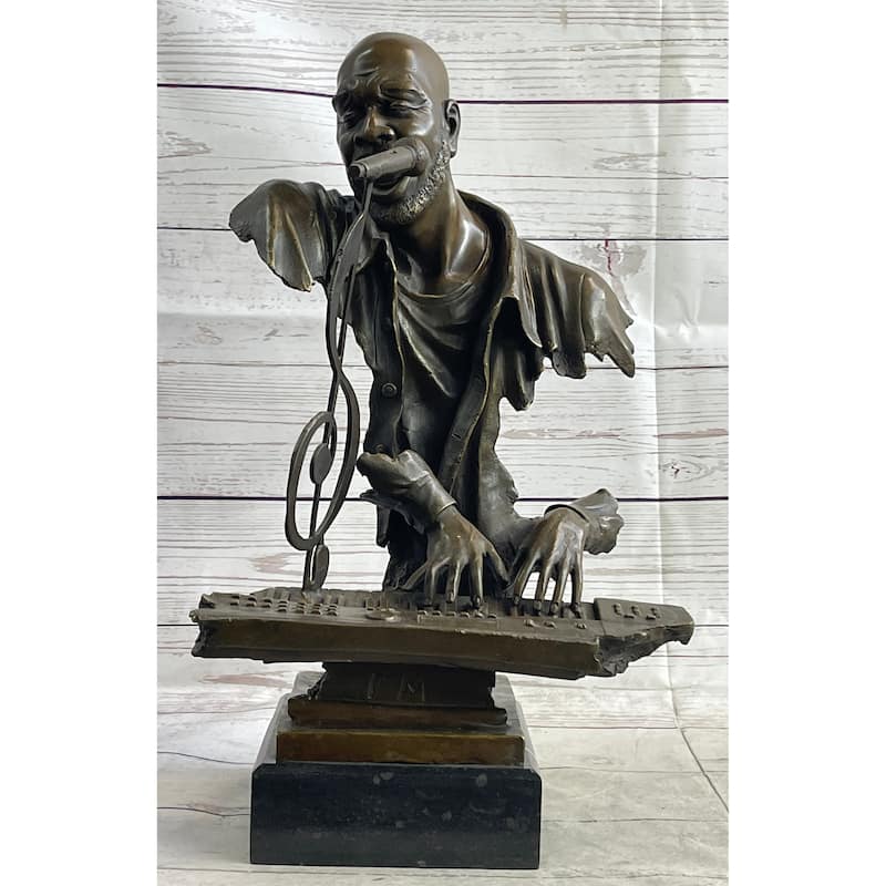 Isaac Hayes Bronze Sculpture African American Black Art Musician Pianist Keyboard