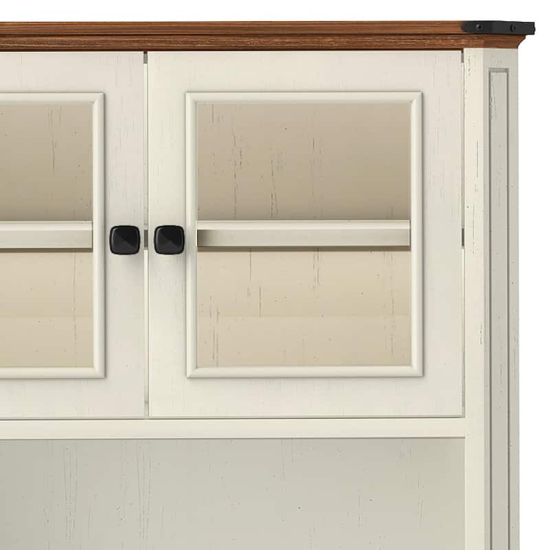 Moasis 67 Inch Farmhouse Kitchen Pantry Cabinet with Microwave Stand Charging Station and Ample Storage