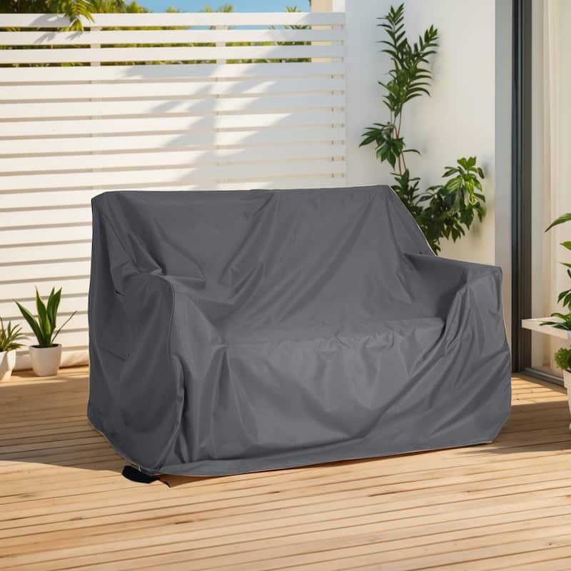 Christopher Knight Home - Shield Heavy-Duty Outdoor Loveseat Sofa Cover with Secure Fit and Breathable Protection - Gray