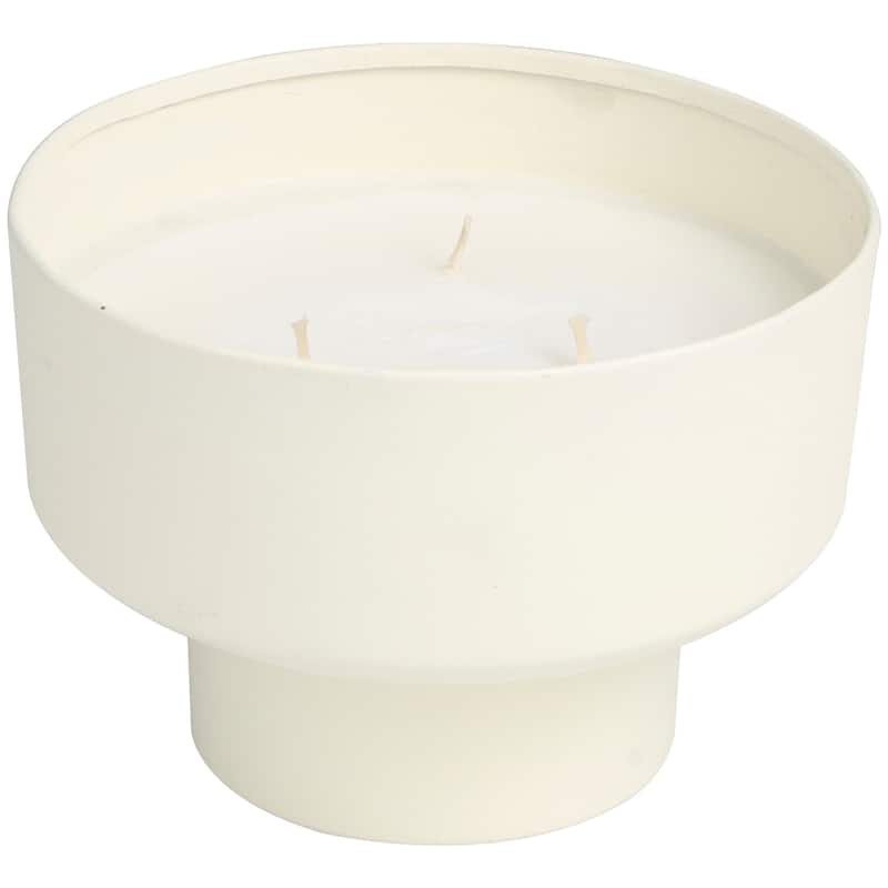 Metal Scented Matte 50 oz 3 Wick Candle with White Wax
