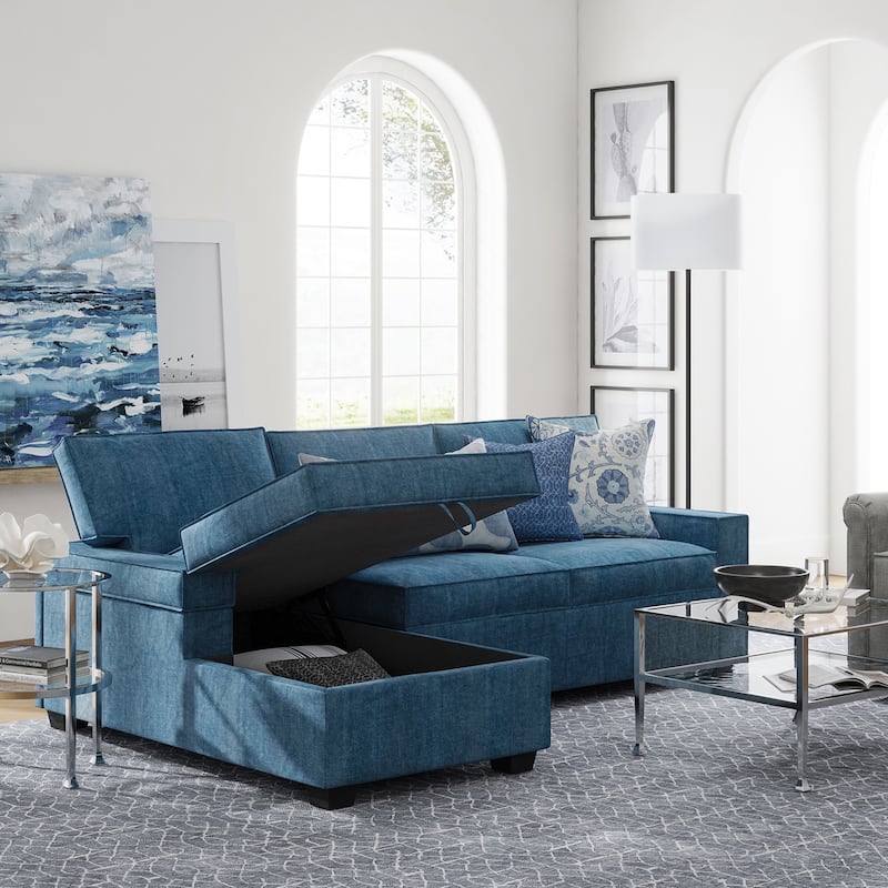 Badari Modern Pull Out Sleeper Sofa&Chaise with Storage by HULALA HOME