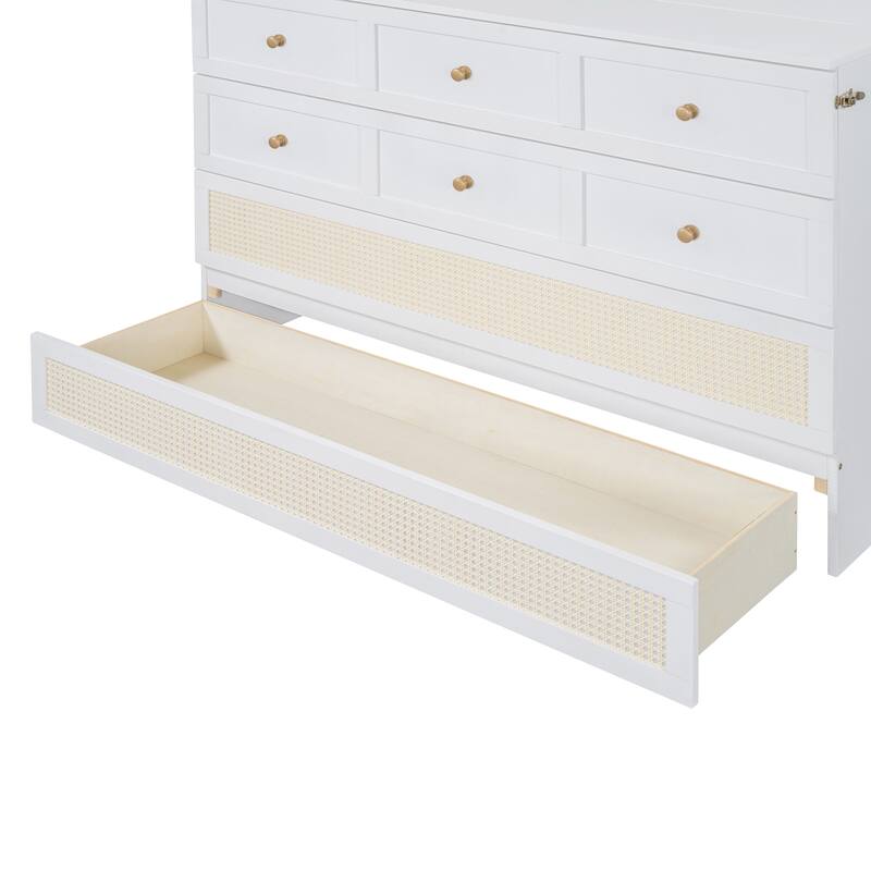 Queen Size Murphy Bed with Versatile Storage & Large Drawers