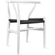preview thumbnail 18 of 32, Farmhouse Dining Chairs Organic Round Arms Y-back Wood with Woven Black Seats For Kitchen Hotel Restaurants (Set of 2)