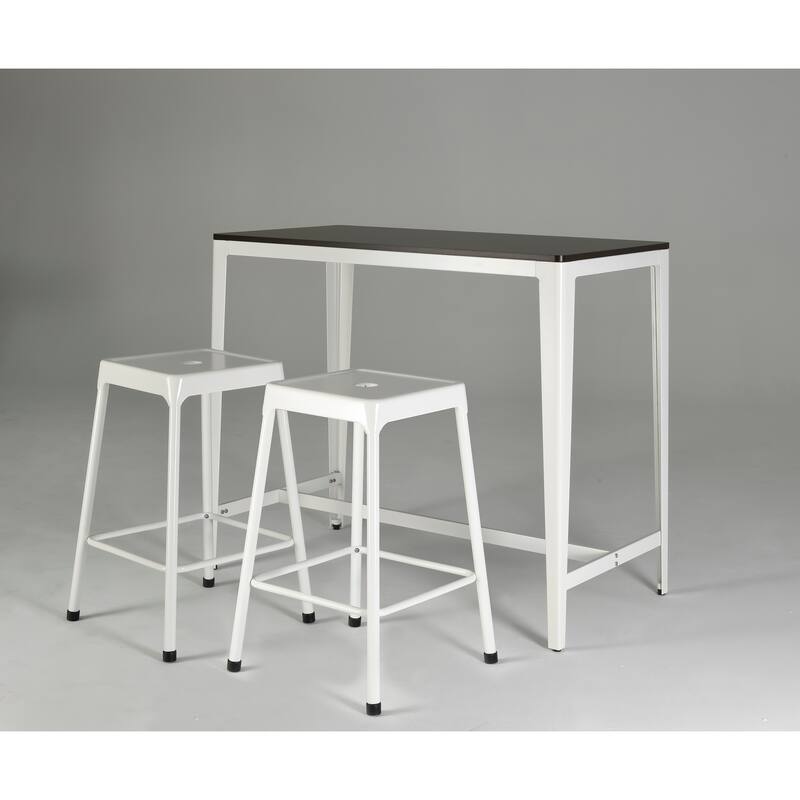 Farmhouse Style Minimalist Counter Height Table In Brown/ White