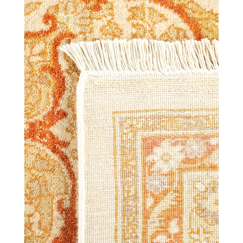 Overton Handknotted Wool Traditional Oriental Ivory Area Rug - 6' x 9'