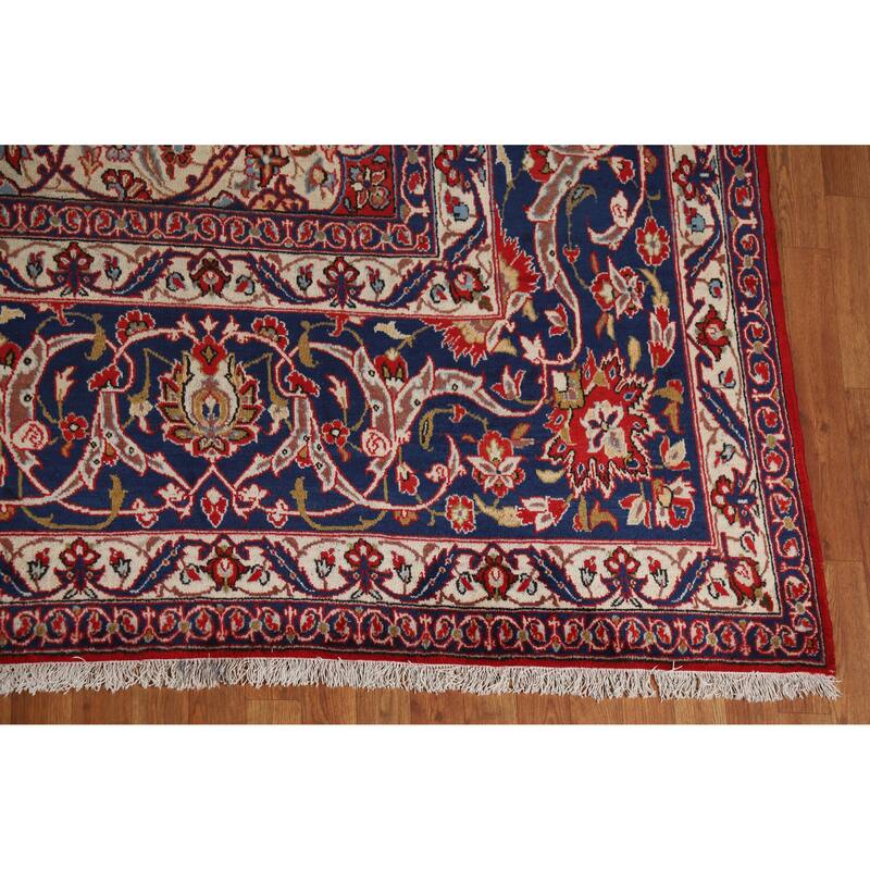 Hand Knotted Oriental 100% Wool Carpet Traditional Floral Red Najafabad Area Rug - 16' 8'' X 10' 4''