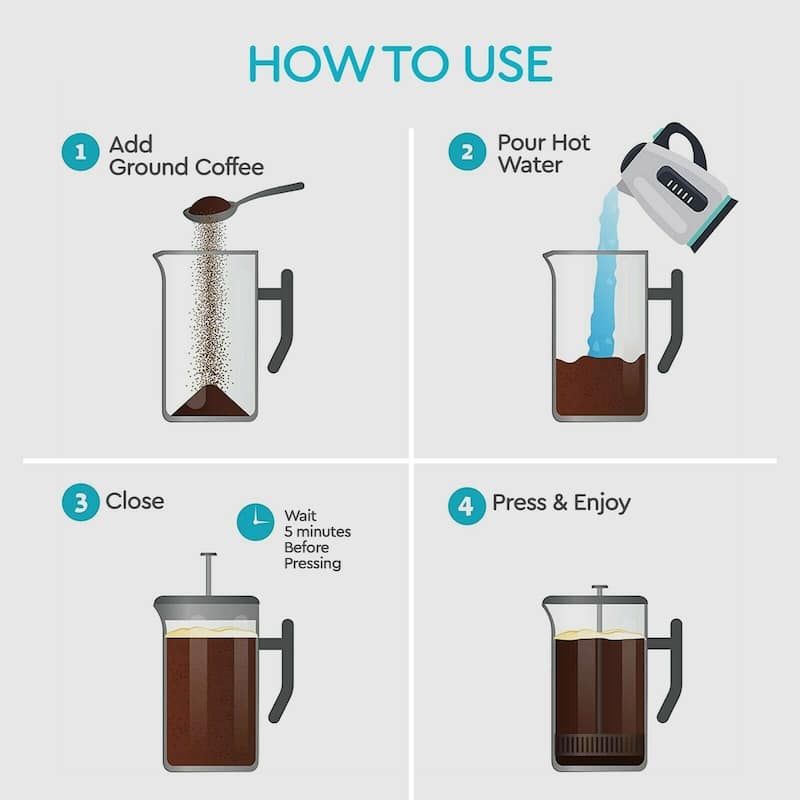 Belwares Stainless Steel Large French Press Coffee Maker 50oz