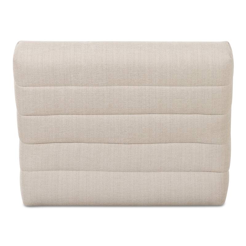 NADAAL STUDIOS Celestine Chaise, Plump Channel-Tufted Form in Velvet Upholstery, Warm Brown