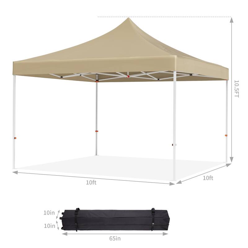 10x10 ft Pop-Up Canopy with 1-Minute Setup, UV Protection, Waterproof, and Adjustable Heights