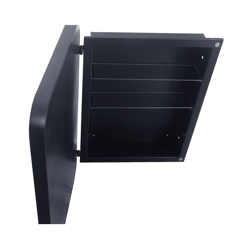 Wall Mount Metal Framed Medicine Cabinet with Storage